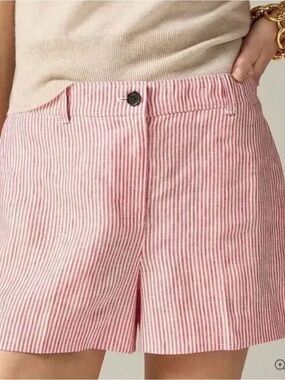 J. Crew NWT red and white seersucker shorts sz M